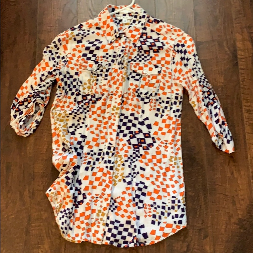 CAbi 3/4 sleeve button up shirt size XS